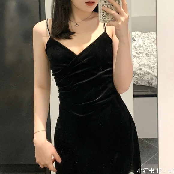 Zara VELVET LINGERIE-STYLE DRESS - Picture 2 of 4